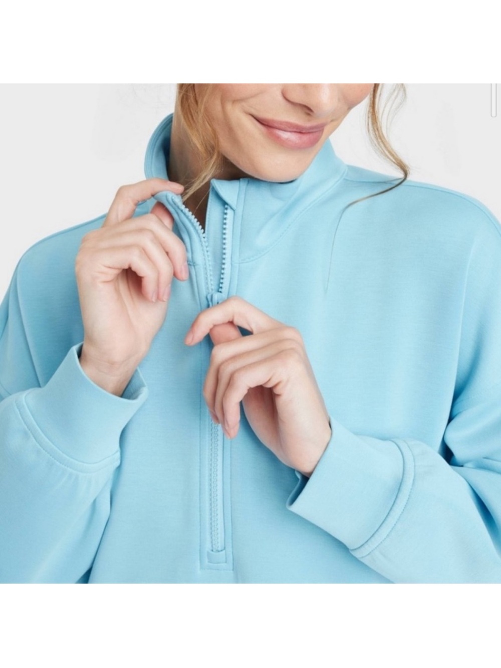 all in motion Sandwash  Light Blue Half-Zip Pullover - Picture 4 of 7